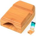 Bamboo Wooden Cellphone Stand with Sound Amplifier for Desk Cute Desktop Mobile Phone Holder for Office