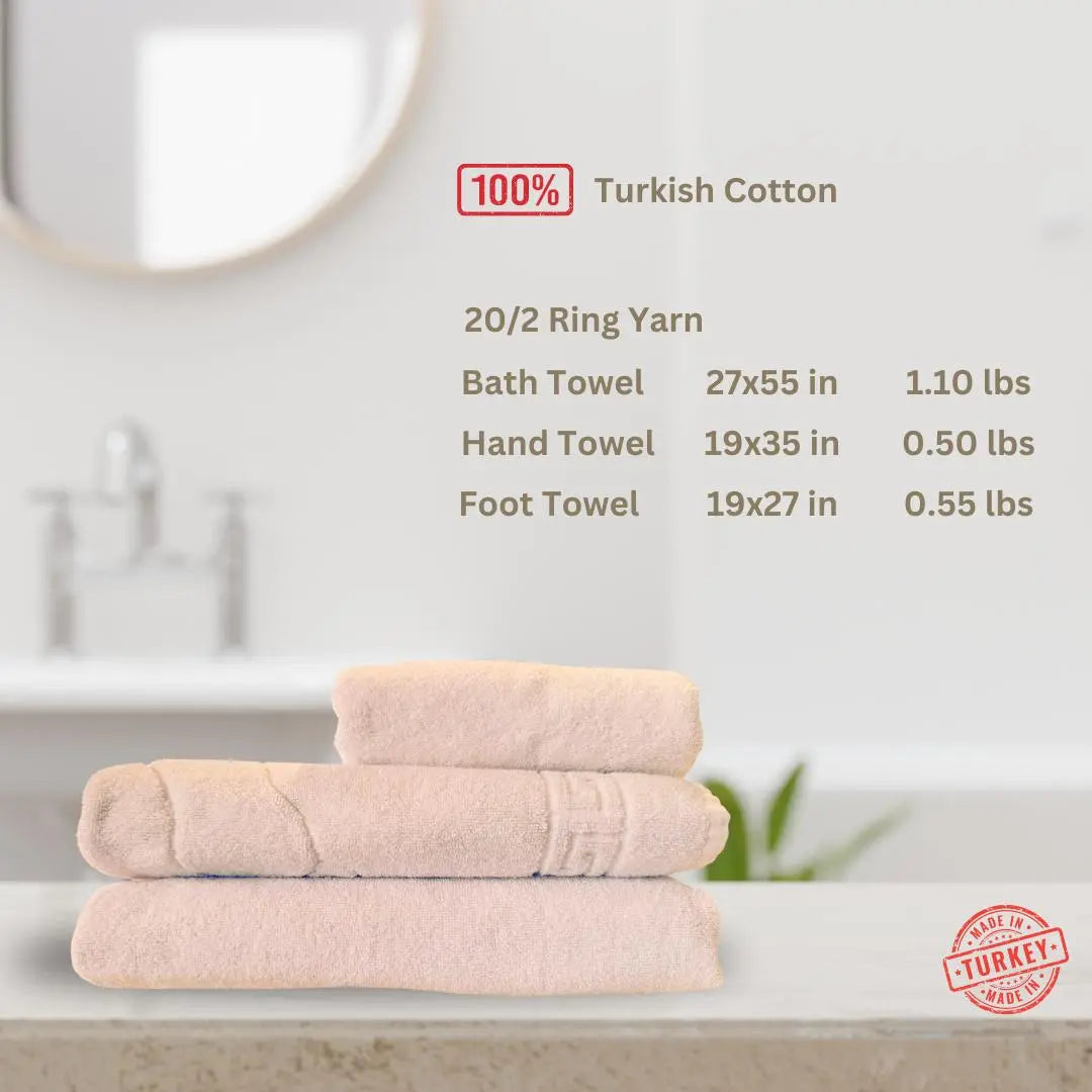 Roomsium Turkish Cotton Towel Set, 3 Pieces