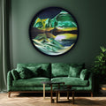 24" Moving Sand Art 3D Sand Art Pictures Deep Sea Sandscape Living Room Decoration 360° Rotate Glass Crafts Solid Wood Frame Relaxing Mood Home Office Work Wall Art Decor