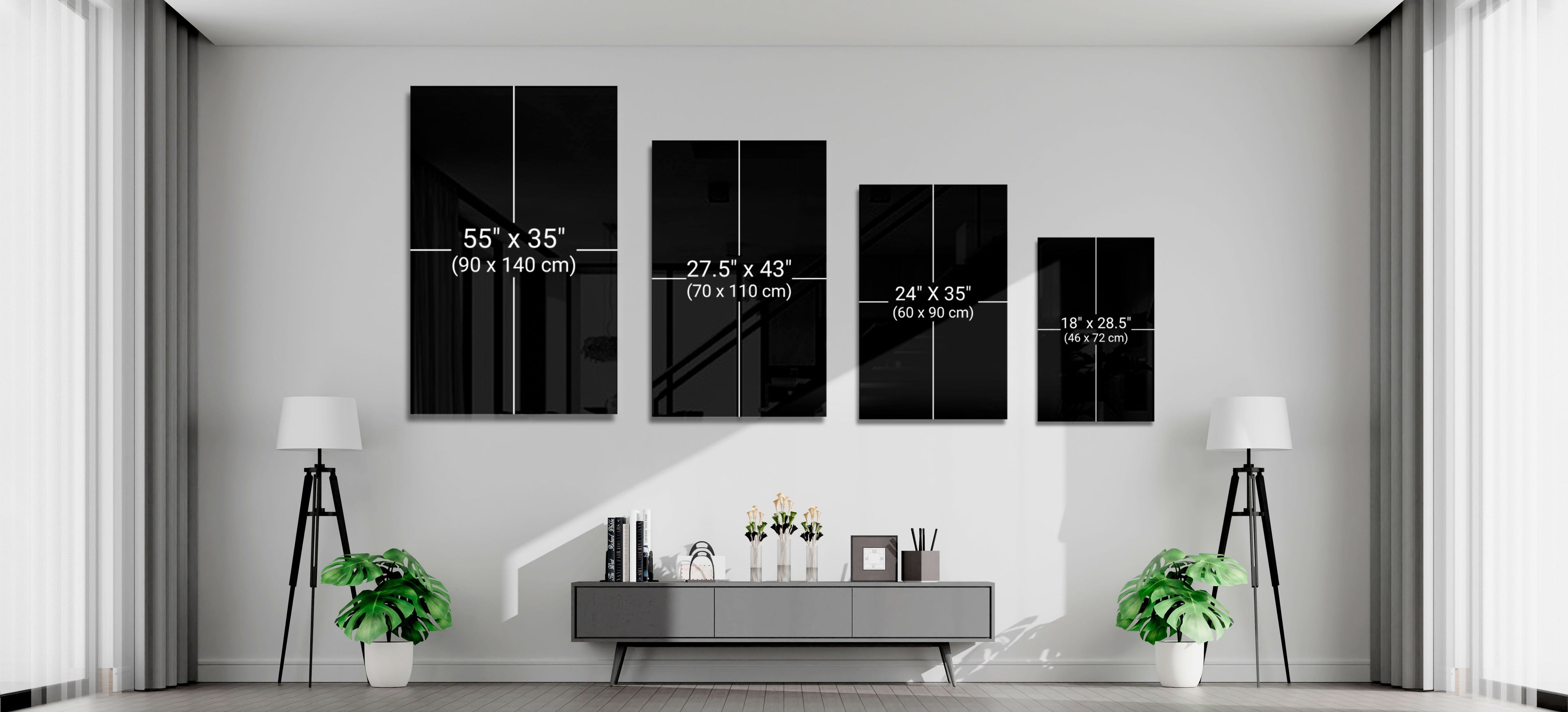 Waves, Trees or Mountains Glass Wall Art || Designer's Collection